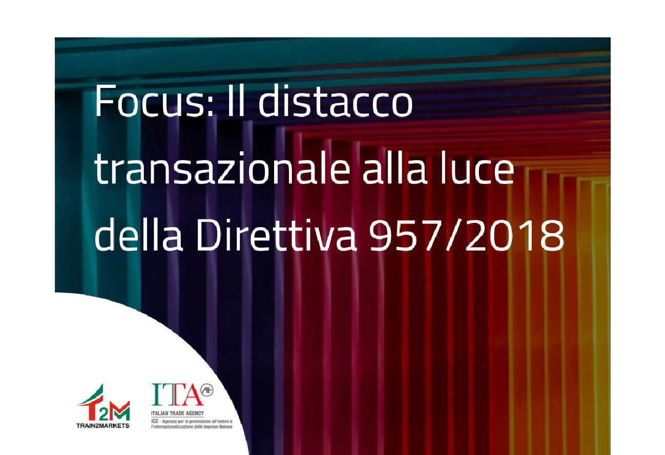 Focus: Il Distacco transazionale alla luce della Direttiva 957/2018