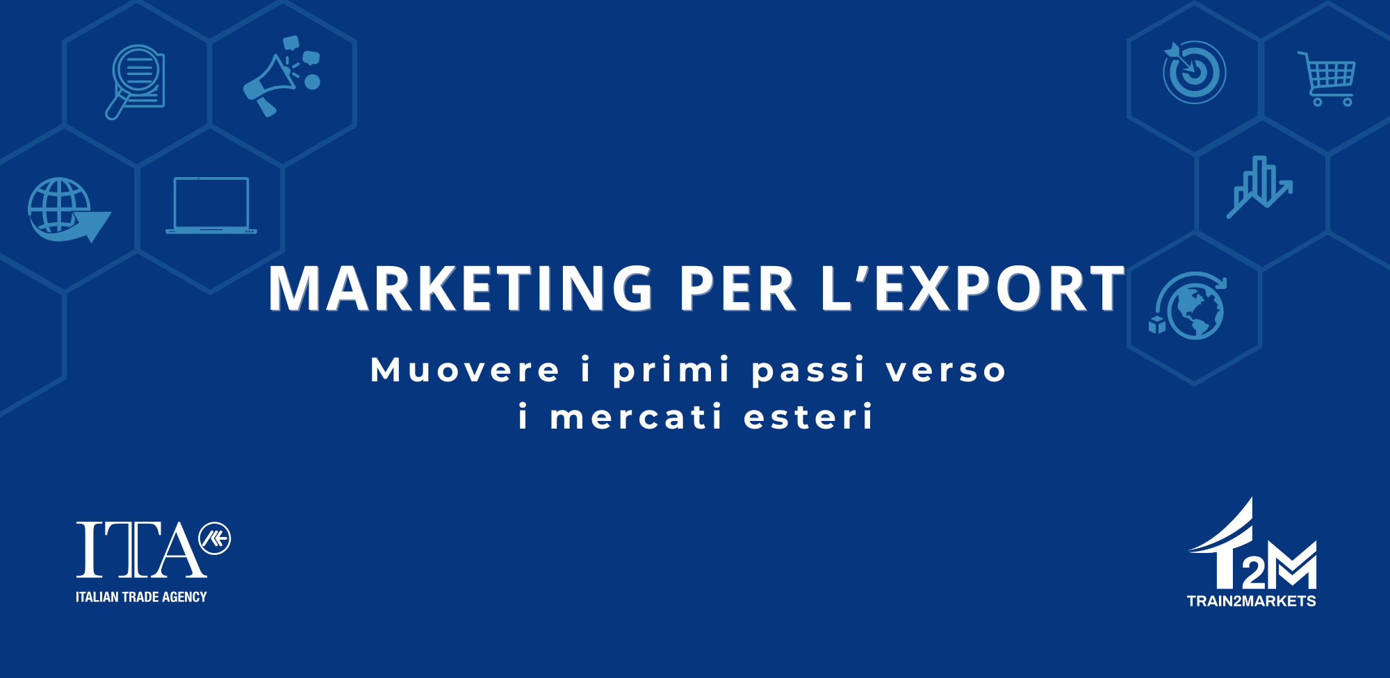 Banner del ciclo di webinar "Marketing per l'export".
